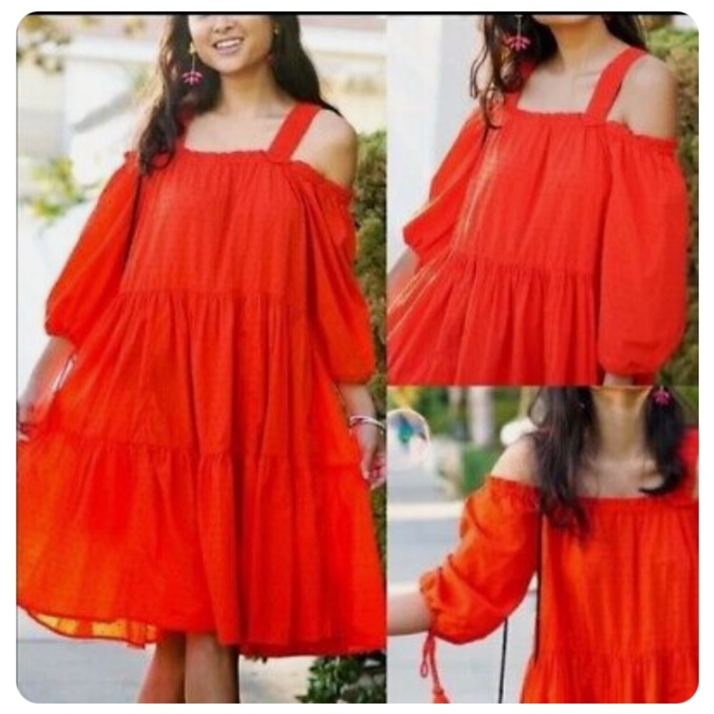 H&M Cold shoulders dress with tassels.